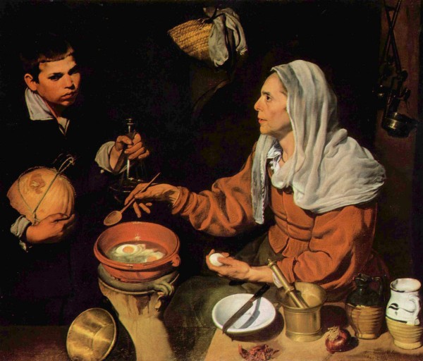An old woman cooking eggs by Francisco de Zurbaran